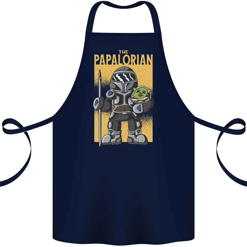 Father's Day The Papalorian Funny Papa Cotton Apron 100% Organic Navy Blue