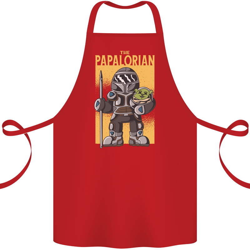 Father's Day The Papalorian Funny Papa Cotton Apron 100% Organic Red