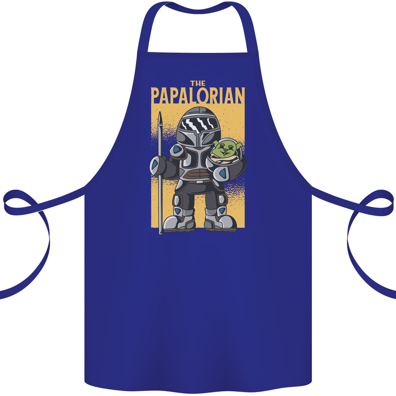 Father's Day The Papalorian Funny Papa Cotton Apron 100% Organic Royal Blue