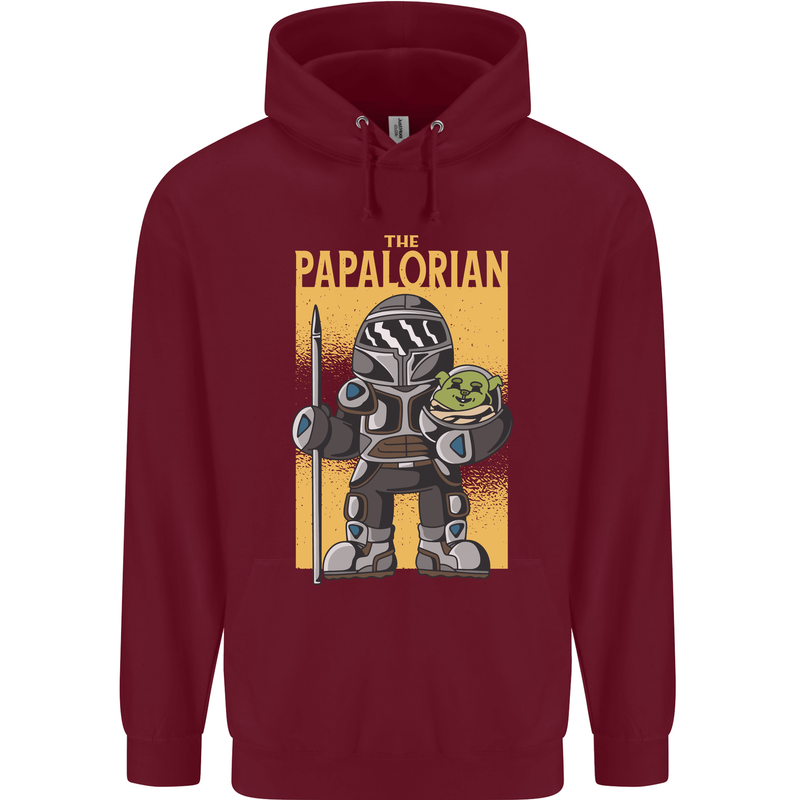 Father's Day The Papalorian Funny Papa Mens 80% Cotton Hoodie Maroon
