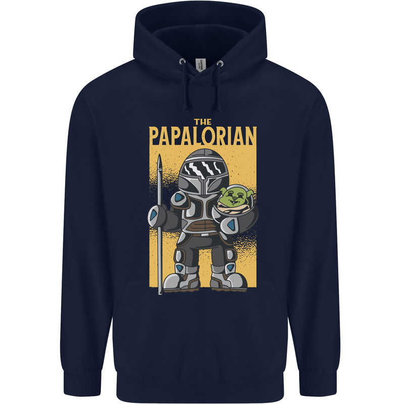 Father's Day The Papalorian Funny Papa Mens 80% Cotton Hoodie Navy Blue
