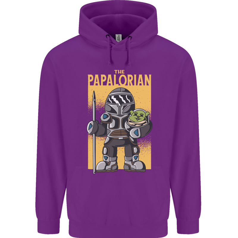 Father's Day The Papalorian Funny Papa Mens 80% Cotton Hoodie Purple