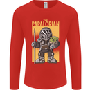 Father's Day The Papalorian Funny Papa Mens Long Sleeve T-Shirt Red