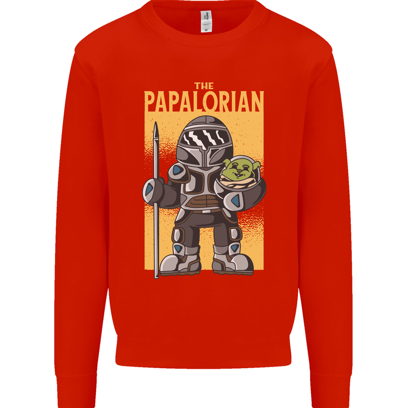 Father's Day The Papalorian Funny Papa Mens Sweatshirt Jumper Bright Red