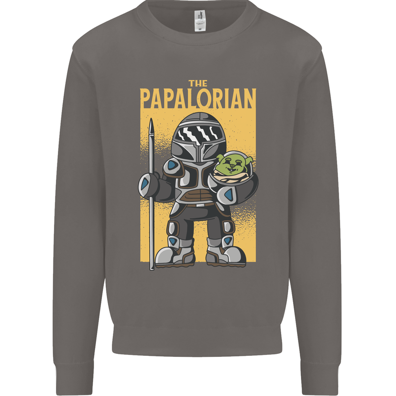 Father's Day The Papalorian Funny Papa Mens Sweatshirt Jumper Charcoal