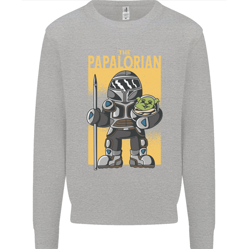 Father's Day The Papalorian Funny Papa Mens Sweatshirt Jumper Sports Grey
