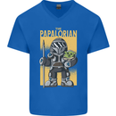 Father's Day The Papalorian Funny Papa Mens V-Neck Cotton T-Shirt Royal Blue