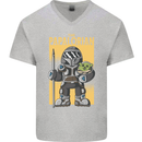 Father's Day The Papalorian Funny Papa Mens V-Neck Cotton T-Shirt Sports Grey