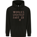 Father's Day World's Greatest Farter Funny Mens 80% Cotton Hoodie Black
