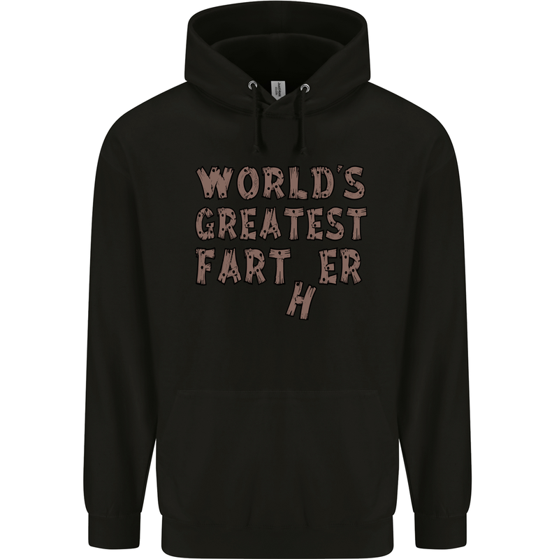 Father's Day World's Greatest Farter Funny Mens 80% Cotton Hoodie Black