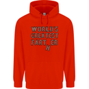 Father's Day World's Greatest Farter Funny Mens 80% Cotton Hoodie Bright Red