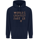 Father's Day World's Greatest Farter Funny Mens 80% Cotton Hoodie Navy Blue