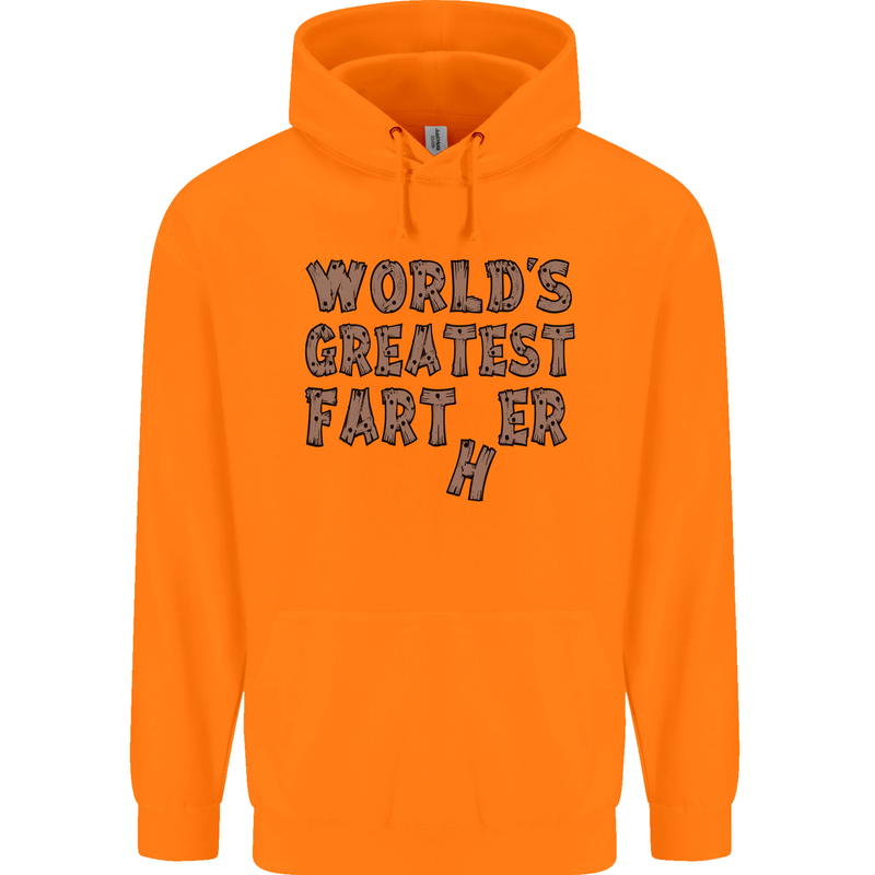 Father's Day World's Greatest Farter Funny Mens 80% Cotton Hoodie Orange