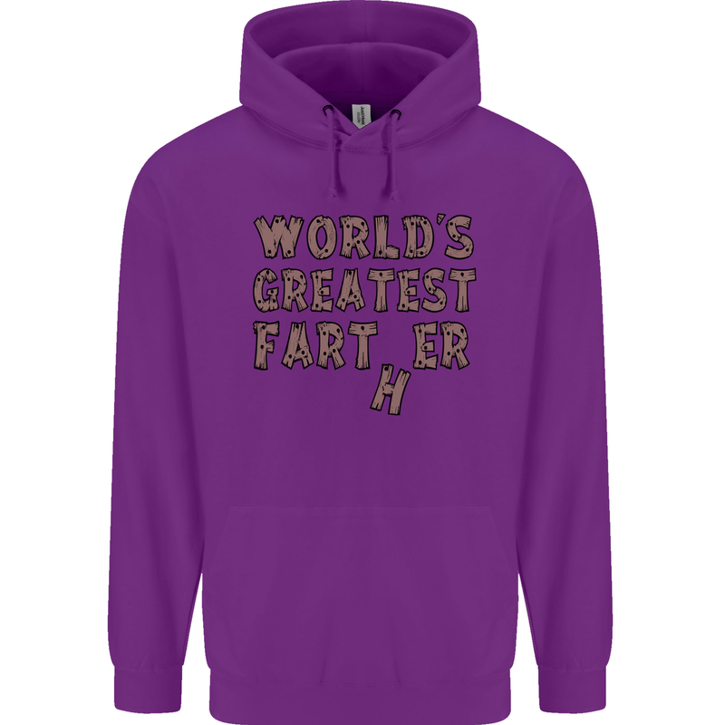 Father's Day World's Greatest Farter Funny Mens 80% Cotton Hoodie Purple