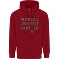Father's Day World's Greatest Farter Funny Mens 80% Cotton Hoodie Red