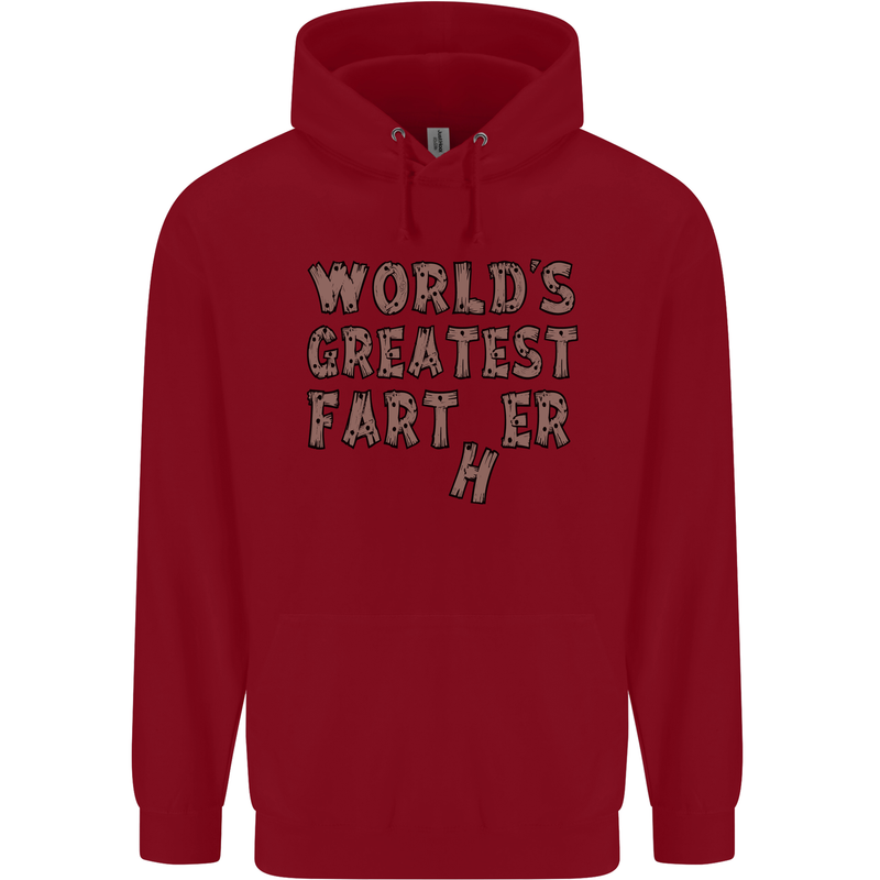 Father's Day World's Greatest Farter Funny Mens 80% Cotton Hoodie Red