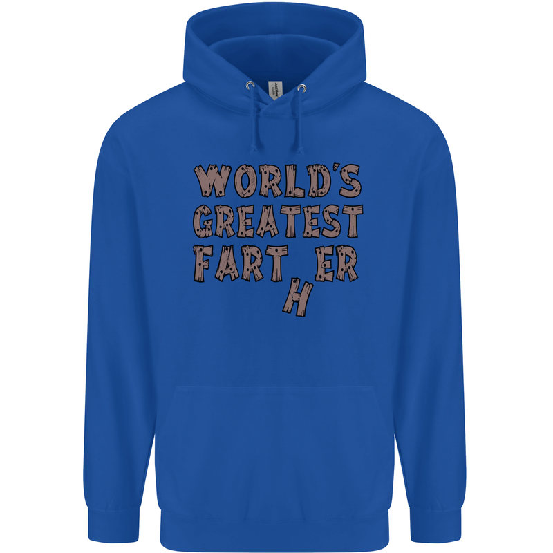 Father's Day World's Greatest Farter Funny Mens 80% Cotton Hoodie Royal Blue