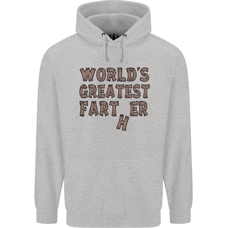Father's Day World's Greatest Farter Funny Mens 80% Cotton Hoodie Sports Grey
