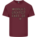 Father's Day World's Greatest Farter Funny Mens Cotton T-Shirt Tee Top Maroon
