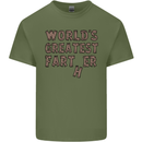 Father's Day World's Greatest Farter Funny Mens Cotton T-Shirt Tee Top Military Green