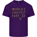 Father's Day World's Greatest Farter Funny Mens Cotton T-Shirt Tee Top Purple