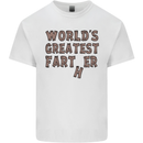 Father's Day World's Greatest Farter Funny Mens Cotton T-Shirt Tee Top White