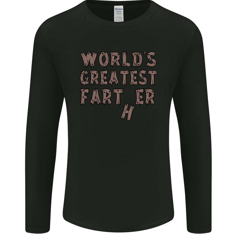 Father's Day World's Greatest Farter Funny Mens Long Sleeve T-Shirt Black