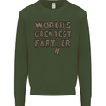 Father's Day World's Greatest Farter Funny Mens Sweatshirt Jumper Forest Green