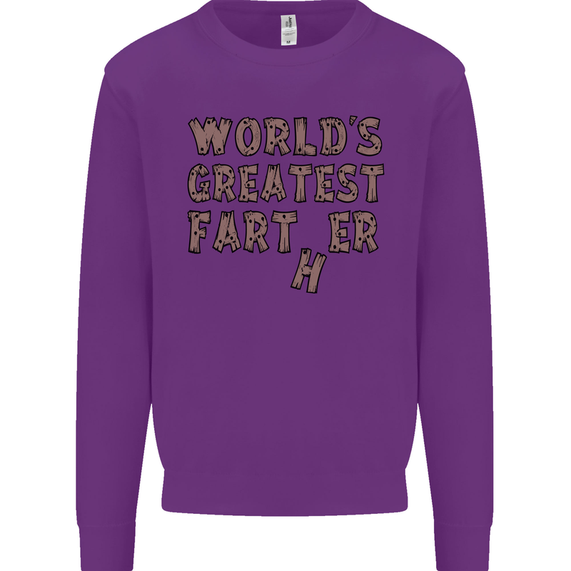 Father's Day World's Greatest Farter Funny Mens Sweatshirt Jumper Purple