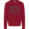 Father's Day World's Greatest Farter Funny Mens Sweatshirt Jumper Red