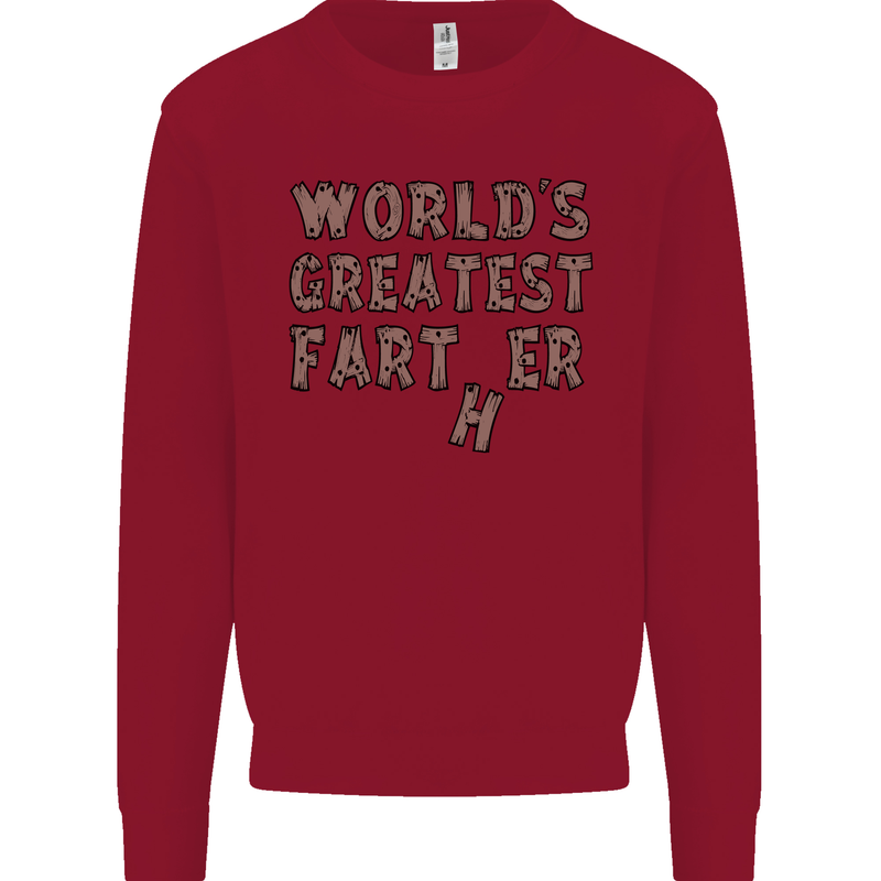 Father's Day World's Greatest Farter Funny Mens Sweatshirt Jumper Red