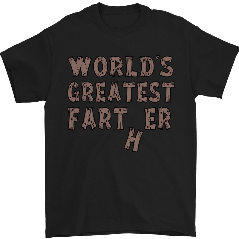 Father's Day World's Greatest Farter Funny Mens T-Shirt Cotton Gildan Black