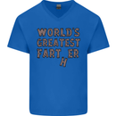 Father's Day World's Greatest Farter Funny Mens V-Neck Cotton T-Shirt Royal Blue