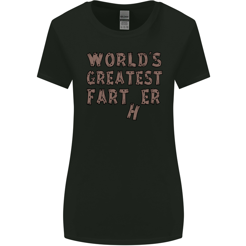 Father's Day World's Greatest Farter Funny Womens Wider Cut T-Shirt Black