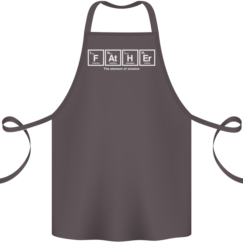 Father's Day the Element of Wisdom Dad Cotton Apron 100% Organic Dark Grey
