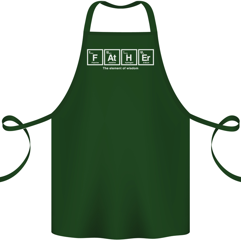 Father's Day the Element of Wisdom Dad Cotton Apron 100% Organic Forest Green