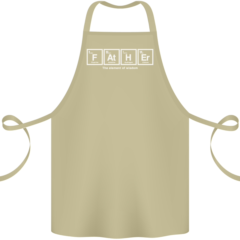 Father's Day the Element of Wisdom Dad Cotton Apron 100% Organic Khaki