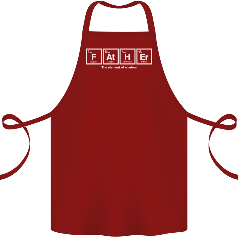 Father's Day the Element of Wisdom Dad Cotton Apron 100% Organic Maroon