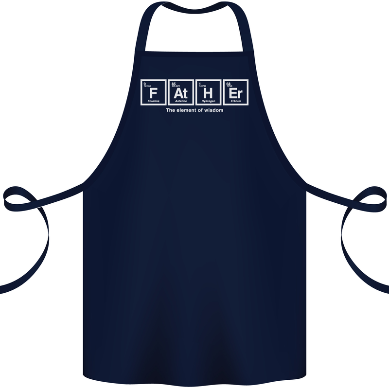 Father's Day the Element of Wisdom Dad Cotton Apron 100% Organic Navy Blue