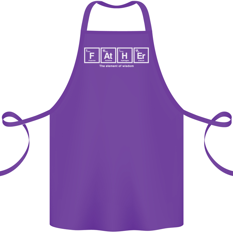 Father's Day the Element of Wisdom Dad Cotton Apron 100% Organic Purple
