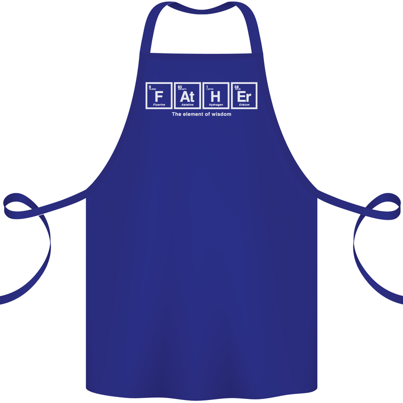 Father's Day the Element of Wisdom Dad Cotton Apron 100% Organic Royal Blue