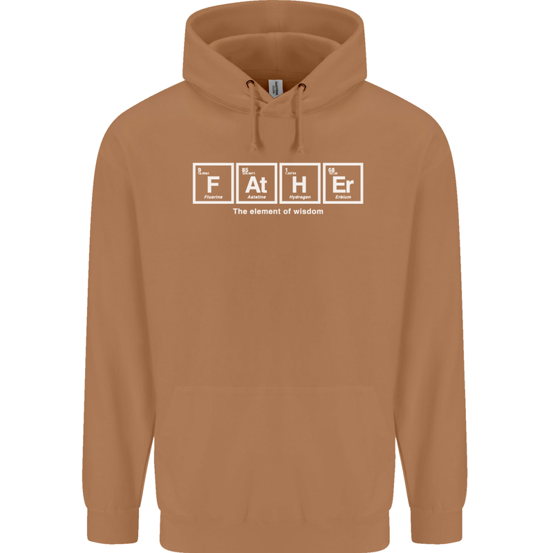 Father's Day the Element of Wisdom Dad Mens 80% Cotton Hoodie Caramel Latte
