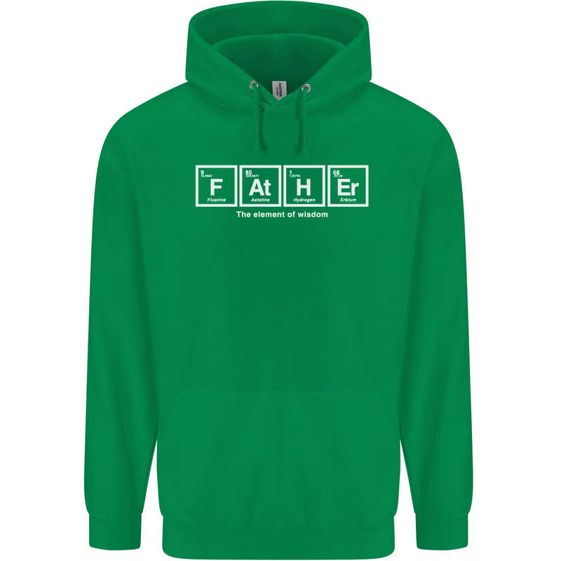 Father's Day the Element of Wisdom Dad Mens 80% Cotton Hoodie Irish Green