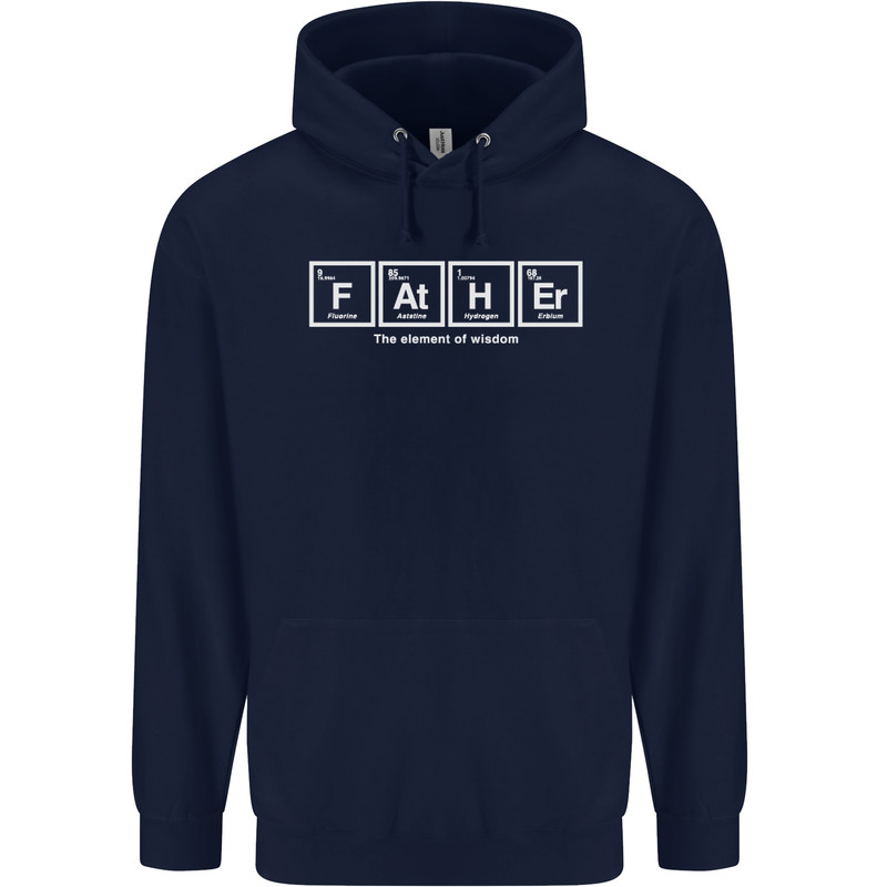 Father's Day the Element of Wisdom Dad Mens 80% Cotton Hoodie Navy Blue