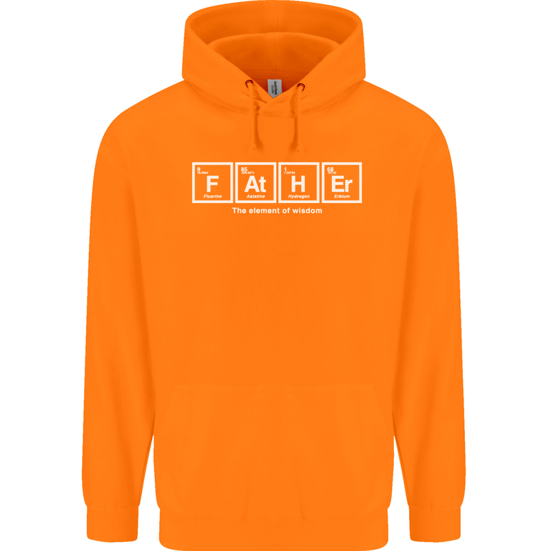 Father's Day the Element of Wisdom Dad Mens 80% Cotton Hoodie Orange