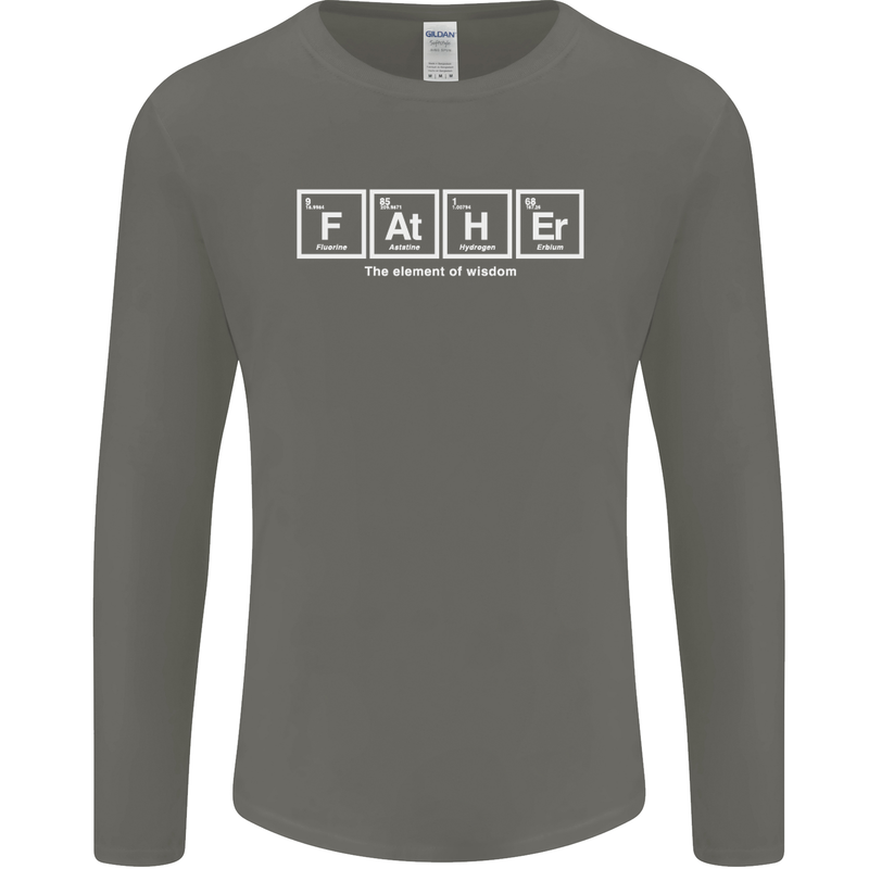 Father's Day the Element of Wisdom Dad Mens Long Sleeve T-Shirt Charcoal