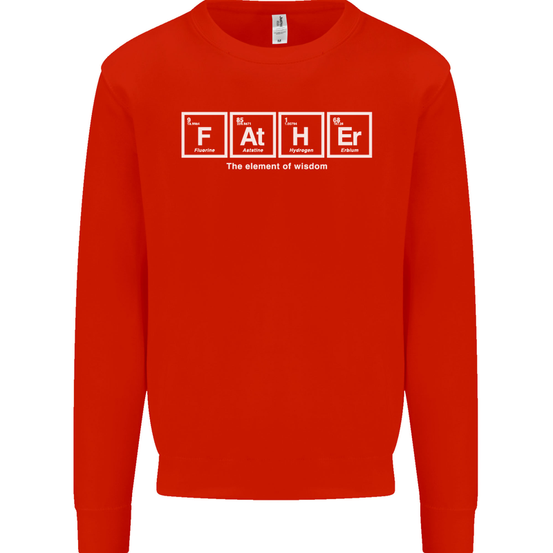 Father's Day the Element of Wisdom Dad Mens Sweatshirt Jumper Bright Red