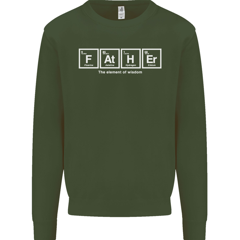 Father's Day the Element of Wisdom Dad Mens Sweatshirt Jumper Forest Green