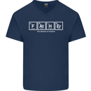Father's Day the Element of Wisdom Dad Mens V-Neck Cotton T-Shirt Navy Blue