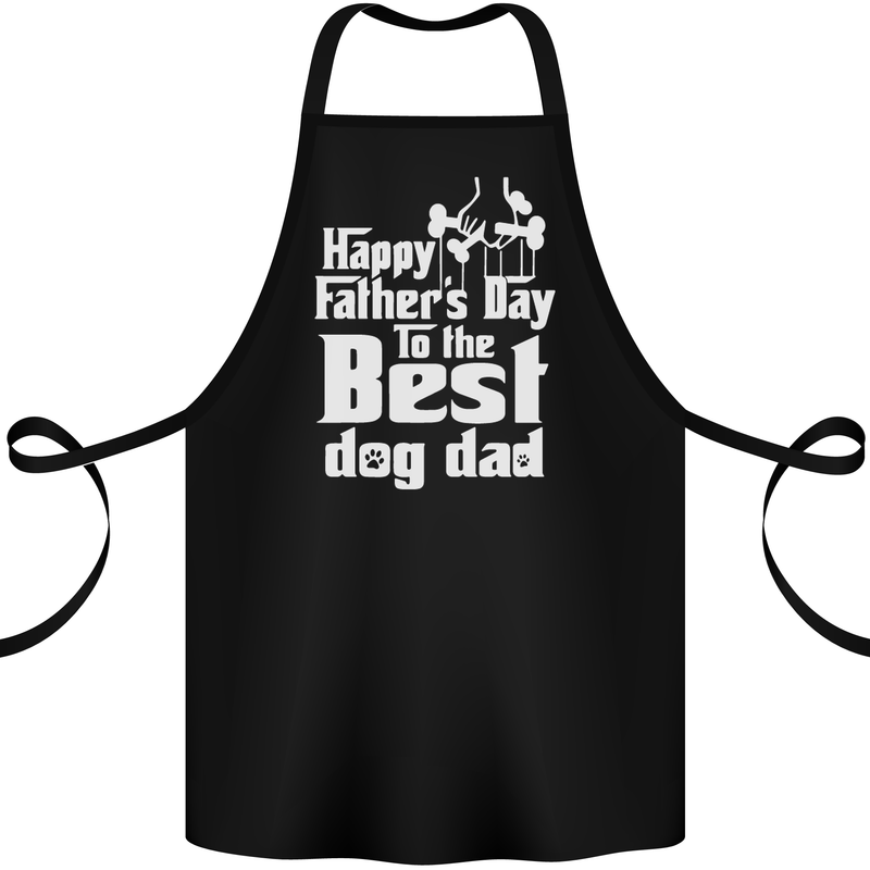 Fathers Day Best Dog Dad Funny Cotton Apron 100% Organic Black